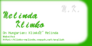 melinda klimko business card